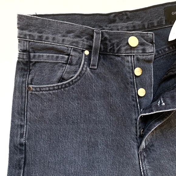 GOLDSIGN Benefit High Rise Relaxed Straight Farrow Cotton Jeans - Picture 4 of 13